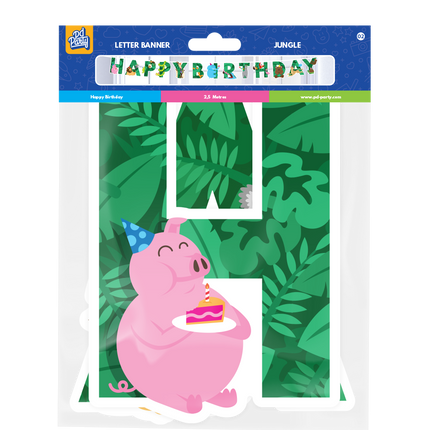 Guirlande de lettres Jungle Happy Birthday 2.5m
