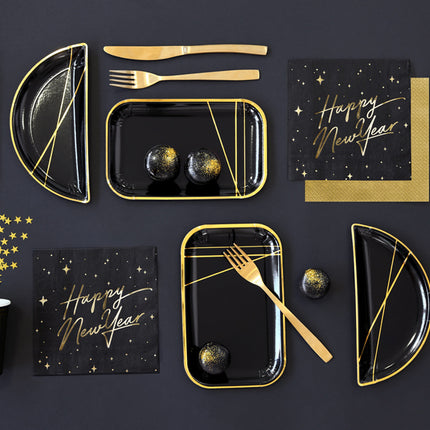 Serviettes de table pour le Nouvel An Noir 33cm 20pcs