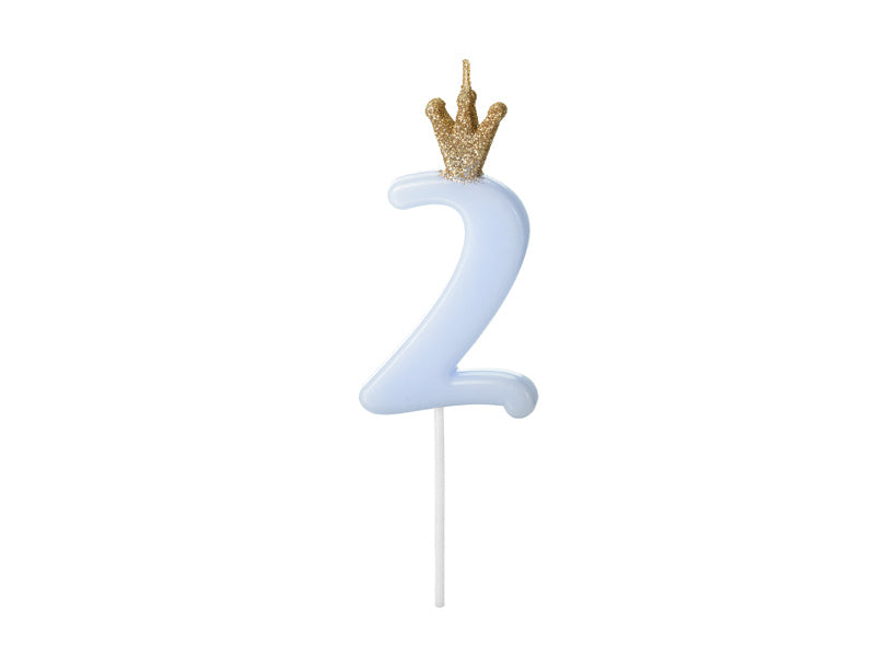 Bougie 2 ans Bleu clair 9,5cm