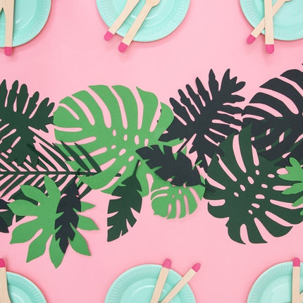 Ensemble de décoration Hawaii Feuille de palmier 21 pièces