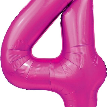 Ballon numéro Fuchsia 4 ans brillant 86cm