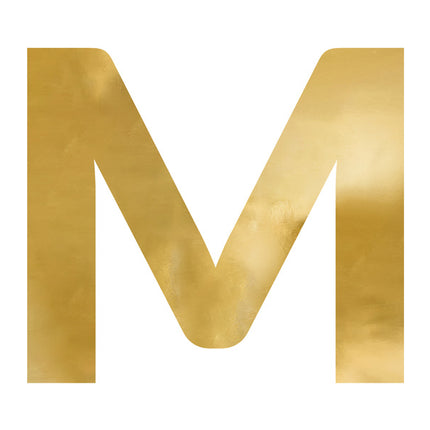 Miroir lettre M Or 68cm