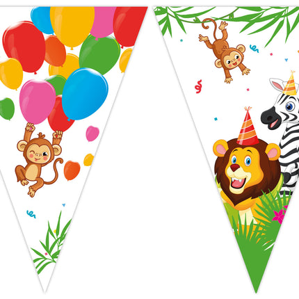 Ligne de drapeau des animaux de la jungle