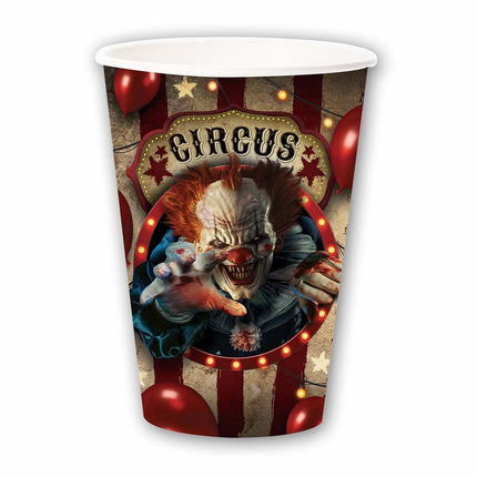 Tasses d'Halloween Clown 355ml 6pcs