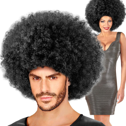 Perruque noire Afro Maxi
