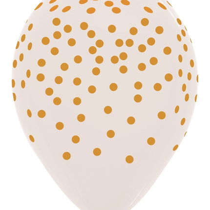 Ballons Confetti Gold Print Clear 30cm 25pcs