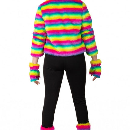 Manteau de fourrure Rainbow Stripe