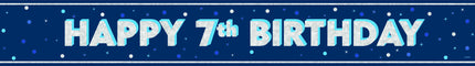Bannière Joyeux Anniversaire Bleu 7 Ans 2.74m