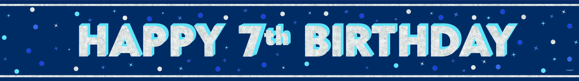 Bannière Joyeux Anniversaire Bleu 7 Ans 2.74m