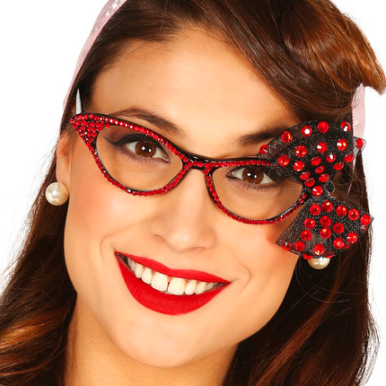 Lunettes 50's noeud rouge
