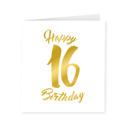 Carte 16 ans Or Blanc 15cm