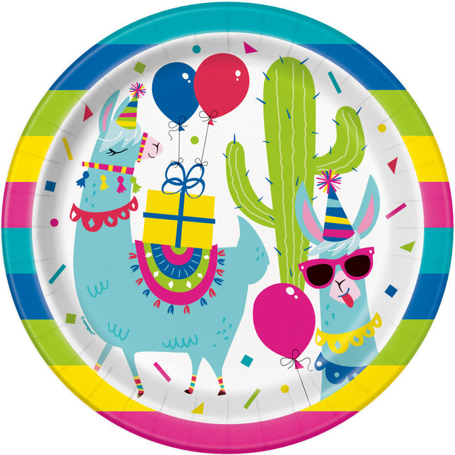 Assiettes Llama Anniversaire 23cm 8pcs