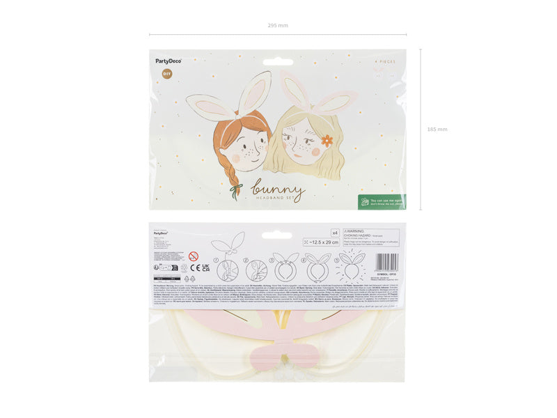 Bandeau de cheveux de lapin 4 pièces