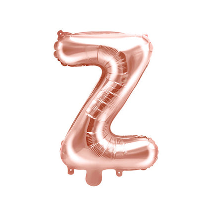 Ballon de baudruche Lettre Z Rose Or Vide 35cm