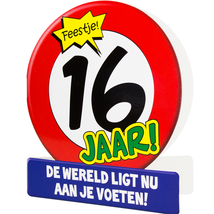 Carte d'anniversaire 16 ans Panneau de signalisation 16.5cm