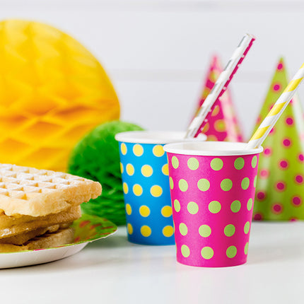 Pailles en papier jaune 19.5cm 10pcs