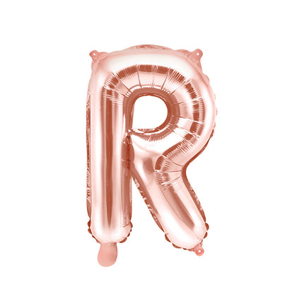 Ballon de baudruche Lettre R Or Rose Vide 35cm