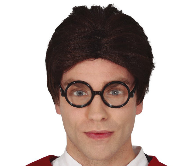 Perruque d'Halloween Magicien Marron