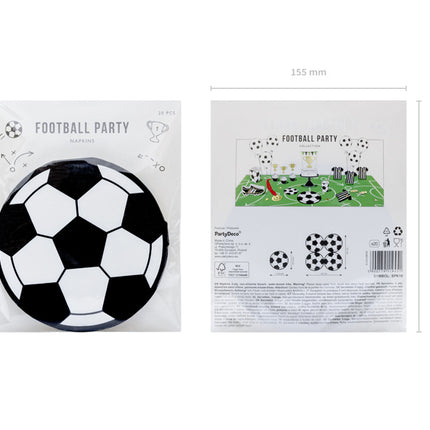 Serviettes de table Football 13,5cm 20pcs