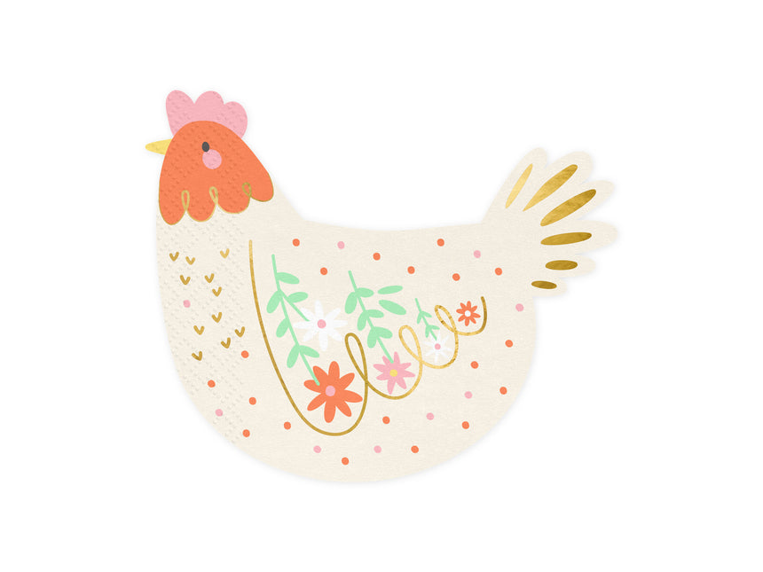 Serviettes de table Coq 16cm 20pcs