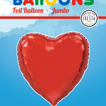 Ballon à l'hélium coeur rouge XL vide 92cm
