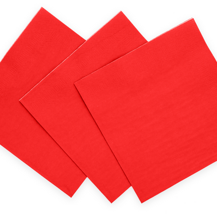 Serviettes de table rouges 3 couches 33cm 20pcs