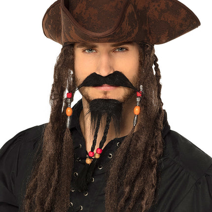 Ensemble de moustaches de pirate 2 pièces