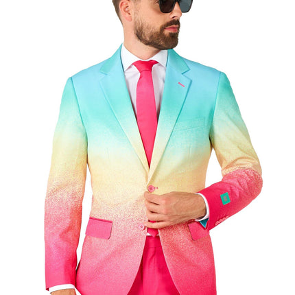 Costume bleu fuchsia arc-en-ciel Hommes <tc>OppoSuits</tc>