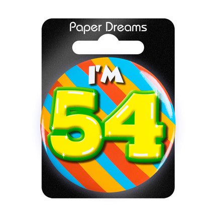Je suis 54 Bouton 54 ans 5.5cm