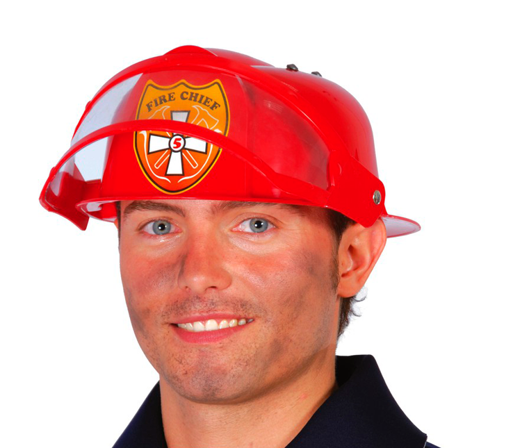 Casque de pompier rouge