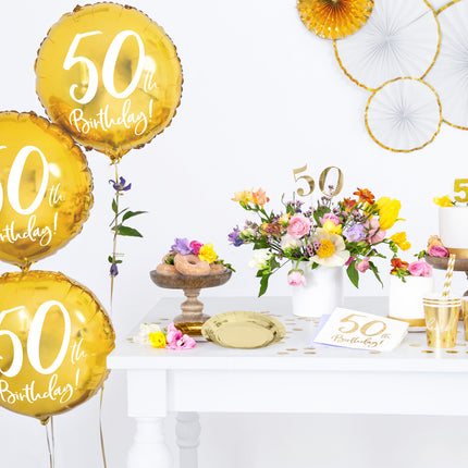 Serviettes 50 ans blanches 33cm 20pcs