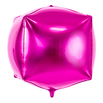Ballon à l'hélium Cube Fuchsia Vide 35cm
