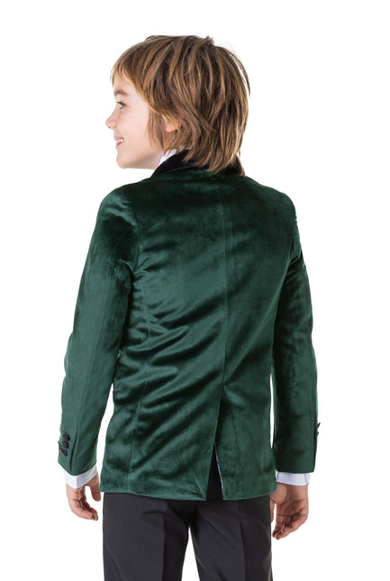 Blazer en velours vert foncé Garçon <tc>OppoSuits</tc>