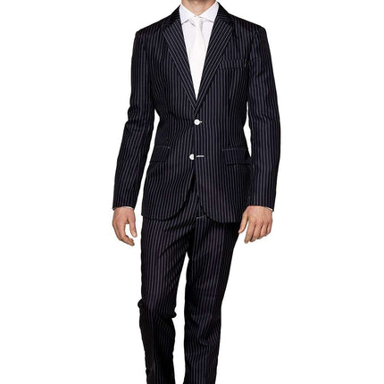 Gangster Pinstripe Black Suit Men <tc>Suitmeister</tc>
