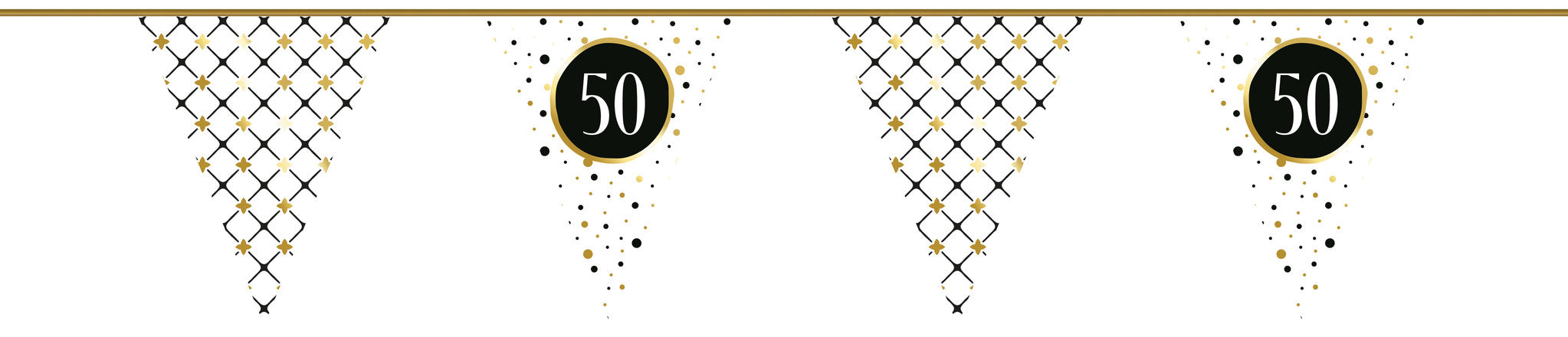 Guirlande 50 ans or noir 6m