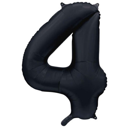 Ballon à figures noir 4 ans brillant 86cm