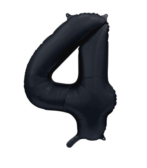 Ballon à figures noir 4 ans brillant 86cm