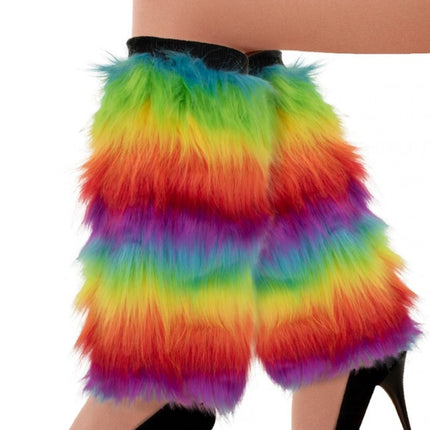 Jambières en peluche arc-en-ciel