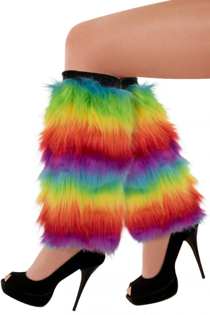 Jambières en peluche arc-en-ciel