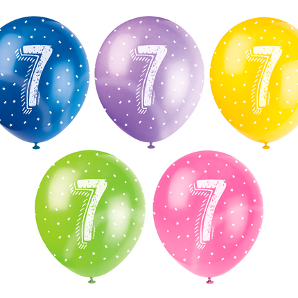 Ballons 7 ans Confetti 30cm 5pcs