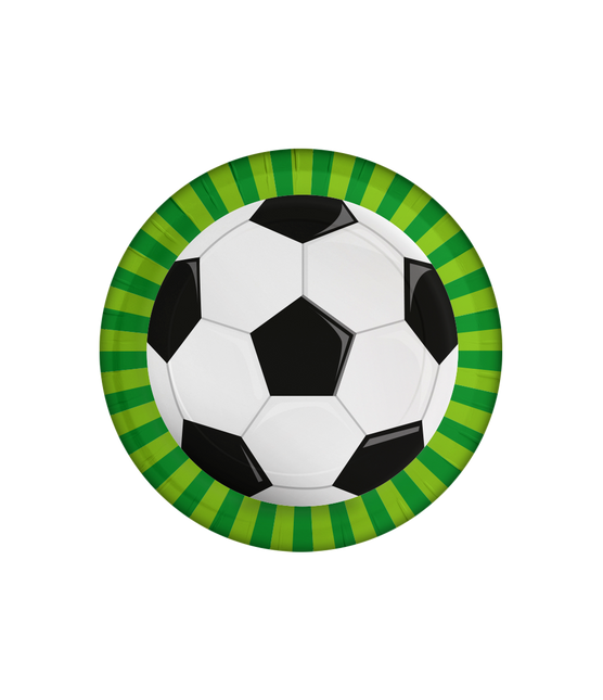 Assiettes Football Noir Blanc 23cm 8pcs