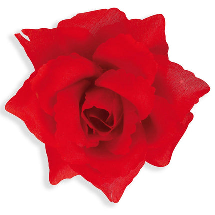 Broche rouge Rose 10cm