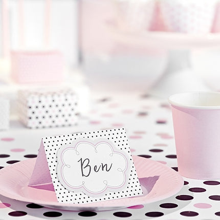 Cartes de table Rose Noir 8.4cm 6pcs