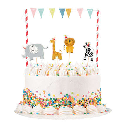 Décor de gâteau Jungle Ensemble d'animaux de la jungle 7 pièces