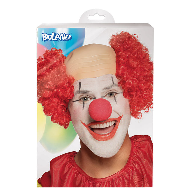 Perruque rouge demi-chauve
