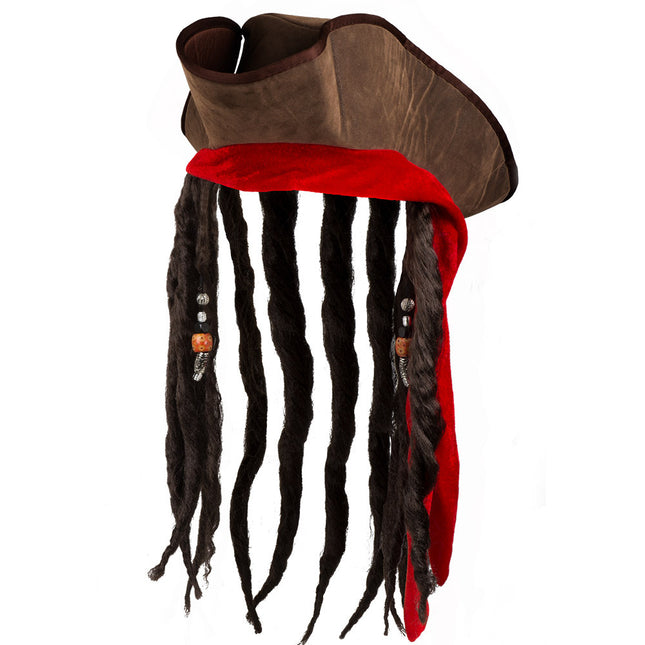 Chapeau de pirate avec cheveux