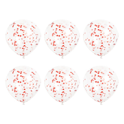 Ballons Confetti Rouge 40cm 6pcs