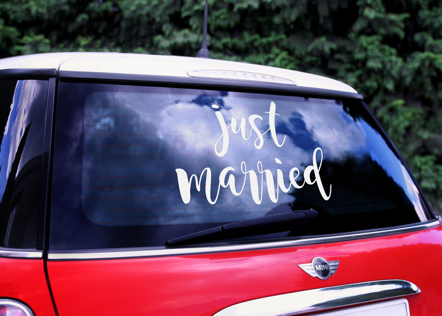 Autocollant pour voiture de mariage Just Married 45cm