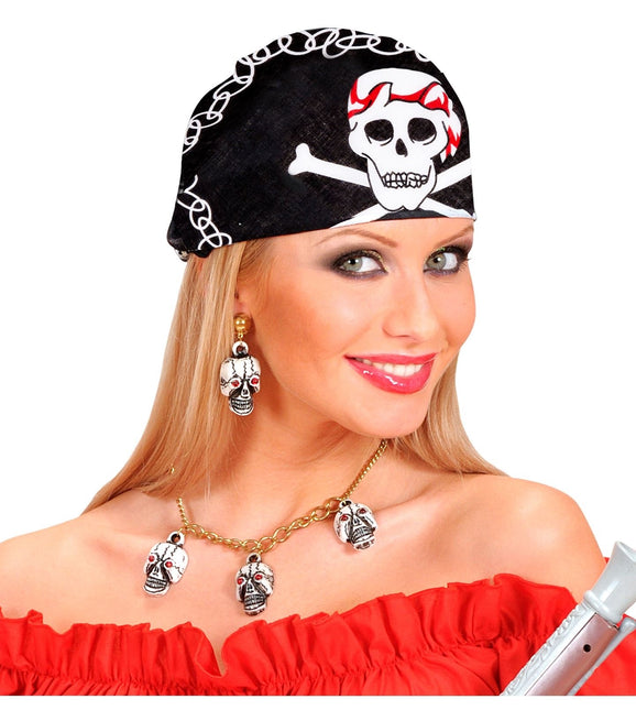 Bandana pirate noir et blanc
