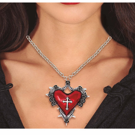 Collier d'Halloween Coeur rouge